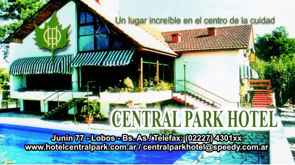 Tarjeta Personal “Central Park Hotel”