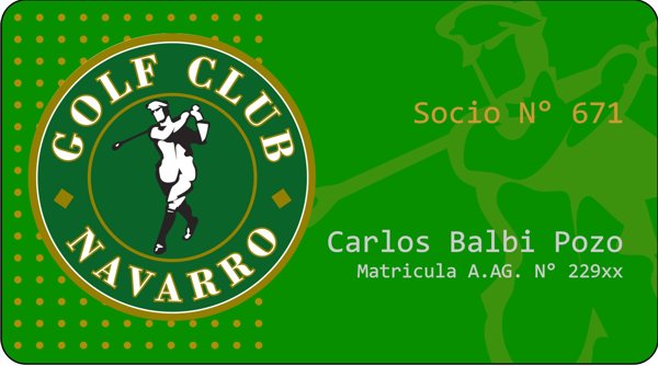 Credencial Plástica “Golf Club Navarro”